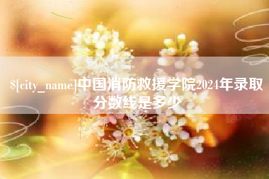 定州中国消防救援学院2024年录取分数线是多少