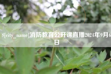 定州消防教育公开课直播2024年9月6日