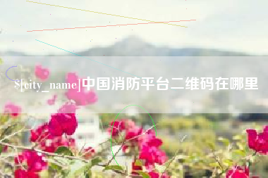 定州中国消防平台二维码在哪里