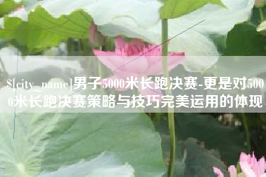定州男子5000米长跑决赛-更是对5000米长跑决赛策略与技巧完美运用的体现